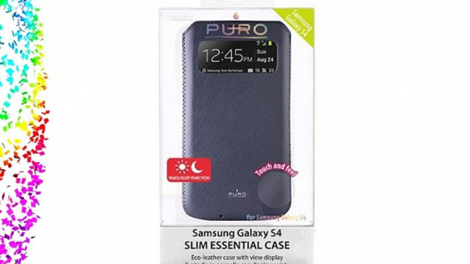 Puro View Slim Essential - Funda con ventana para Samsung Galaxy S4 color azul