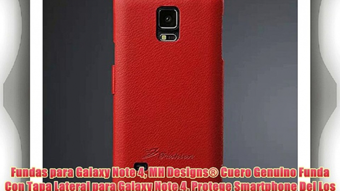 Fundas para Galaxy Note 4 MH Designs® Cuero Genuino Funda Con Tapa Lateral para Galaxy Note