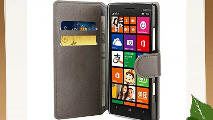 JAMMYLIZARD | Funda De Piel Para Nokia Lumia 930 Retro Wallet Tipo Cartera GRIS