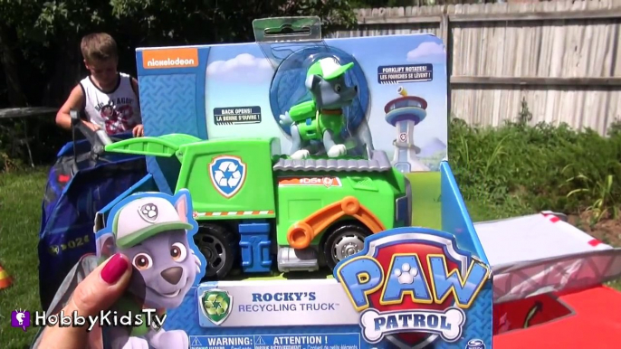 Paw Patrol Mega FIRE TRUCK Eggs! HobbySpider + HobbyTiger Surprise Toys HobbyKidsTV