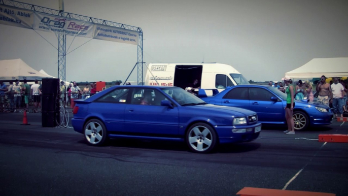 Audi S2 Coupe Turbo Vs. Subaru Impreza WRX STI Drag Race HD