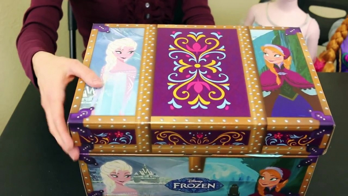 FROZEN My Size Elsa and Anna Dress Up Dolls TRAVEL TRUNK Surprise Box Makeover DisneyCarToys