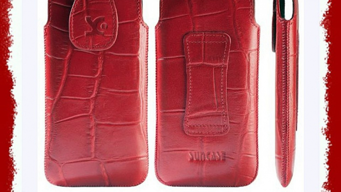 Suncase - Funda de cuero para Sony Xperia ZL / ZL LTE color rojo