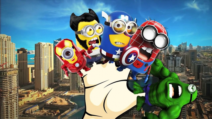 Minions Spiderman Cartoons Finger Family Children Nursery Rhymes | Minions Hulk Finger Family Rhymes