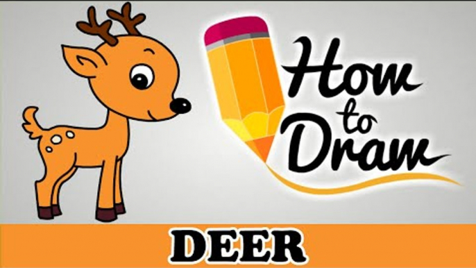 How To Draw A Deer - Easy Step By Step Cartoon Art Drawing Lesson Tutorial For Kids & Beginners