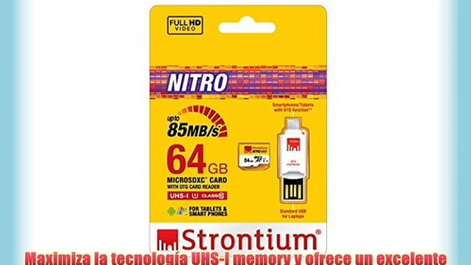 Strontium Nitro MicroSD UHS-1 de tarjeta de memoria con OTG Reader 64 gb