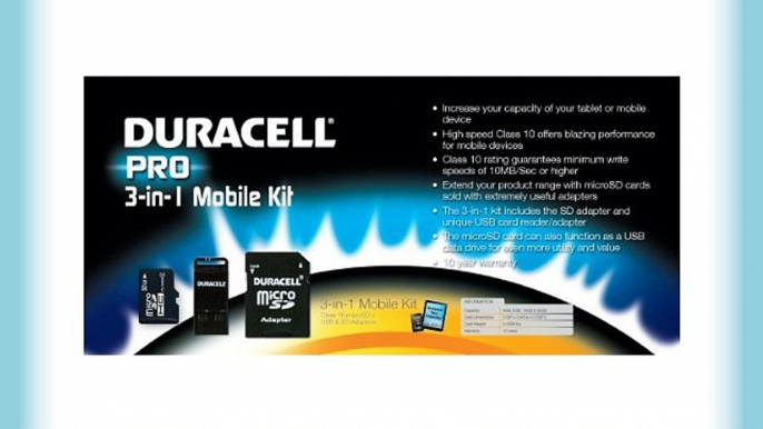 Duracell DU-3IN1C1032G - Tarjeta micro SD de 32 GB (adaptador micro SD adaptador USB clase