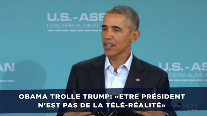 Obama trolle Trump: «Etre président n'est pas de la télé-réalité»