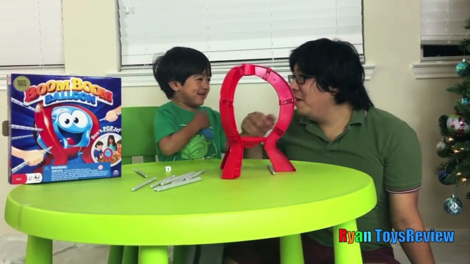 BOOM BOOM BALLOON Family Fun Balloon Pop Challenge Egg Surprise Toys Ryan ToysReview