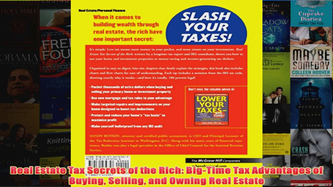 Download PDF  Real Estate Tax Secrets of the Rich BigTime Tax Advantages of Buying Selling and Owning FULL FREE