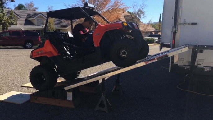 ATV Goes Off Road And Off Ramp