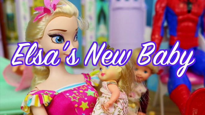 Frozen Elsas NEW BABY Disney Princess Doll Parody With Spiderman & Frozen Kids by DisneyCarToys