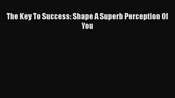 Download The Key To Success: Shape A Superb Perception Of You Free Books