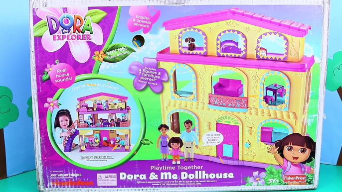 DORA THE EXPLORER Surprise Eggs Dora & Me Dollhouse + Play-Doh Eggs Barbie Furniture