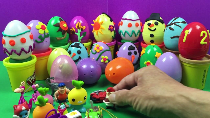 33 Surprise Eggs With Toys Shopkins Party Animals Teletubbies Noo-Noo Octonauts The Vegimals Toys
