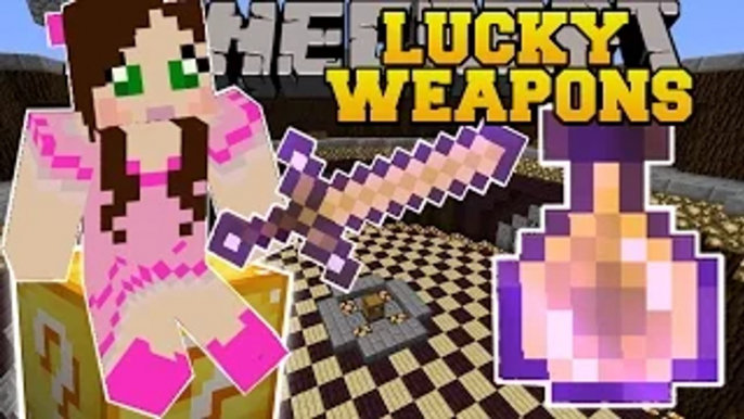 PAT AND JEN PopularMMOs Minecraft: LUCKY WEAPONS! Lucky Block Mod Showcase