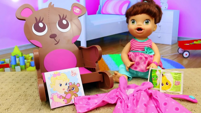 BABY ALIVE Furniture With Story Time Rocking Chair Set & Baby Lucy Doll Eats + Poops in Diaper