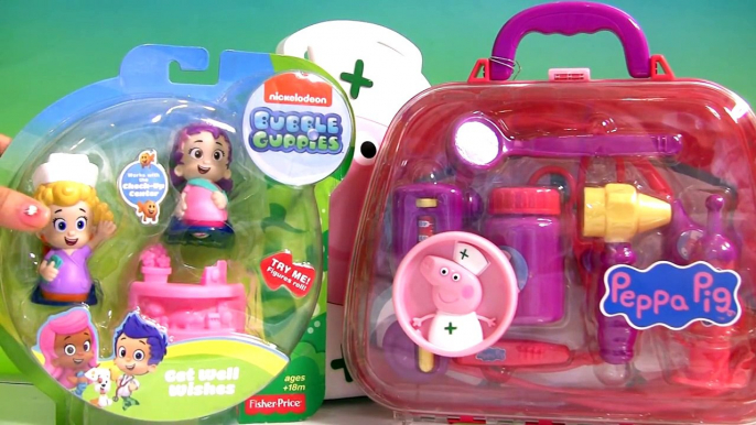 Play Doh Bubble Guppies Molly & Nurse Peppa Pig Medical Case at the Mermaids Check-Up Center