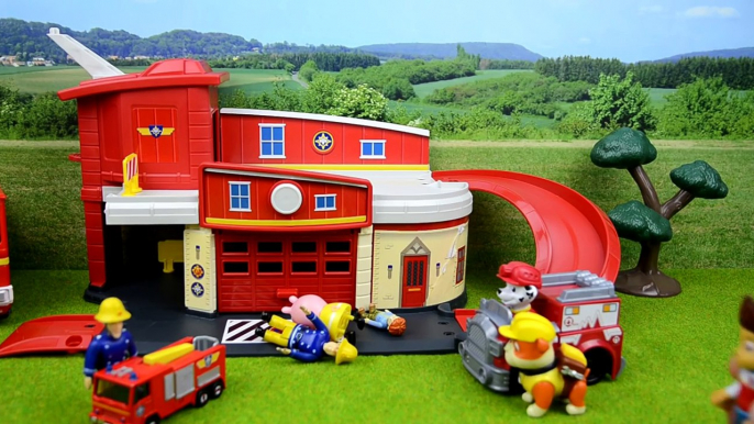 Fireman Sam Fire station Fun With Peppa Pig Paw Patrol Ryder Marshal Rubble