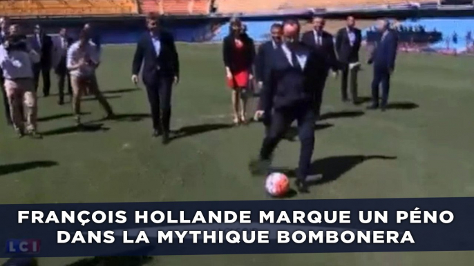 François Hollande marque un péno dans la mythique Bombonera