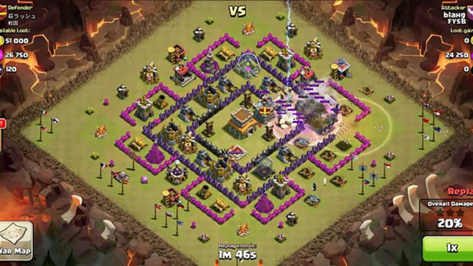 Clash of Clans TH8 vs TH8 Golem, Wizard & Pekka (GoWiPe) Clan Wa(1)