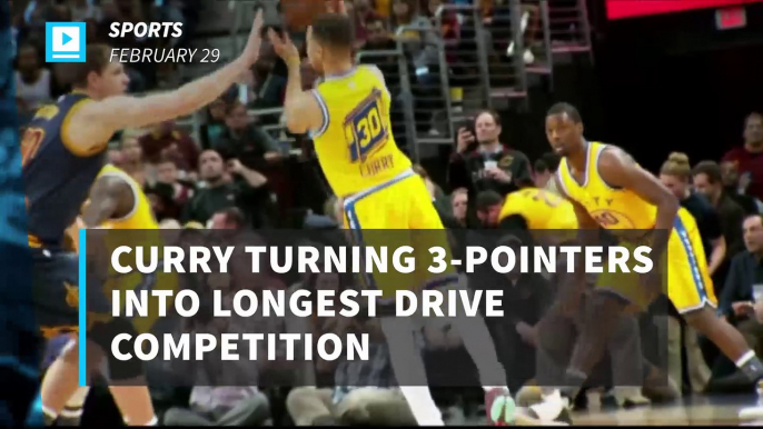 Curry Turning 3-Pointers Into Longest Drive Competition