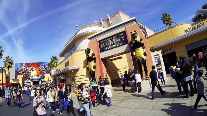 REVENGE OF THE MUMMY ROLLER-COASTER POV RIDE THROUGH - UNIVERSAL STUDIOS HOLLYWOOD