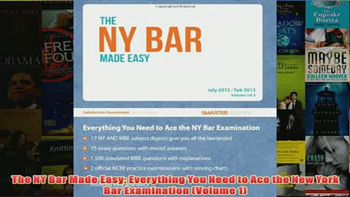 Download PDF  The NY Bar Made Easy Everything You Need to Ace the New York Bar Examination Volume 1 FULL FREE