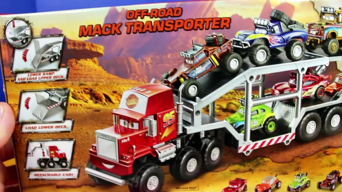 Disney Pixar Cars Radiator Springs 500 12 Lightning McQueen Shifty Ramone Off Road Mack Transporter