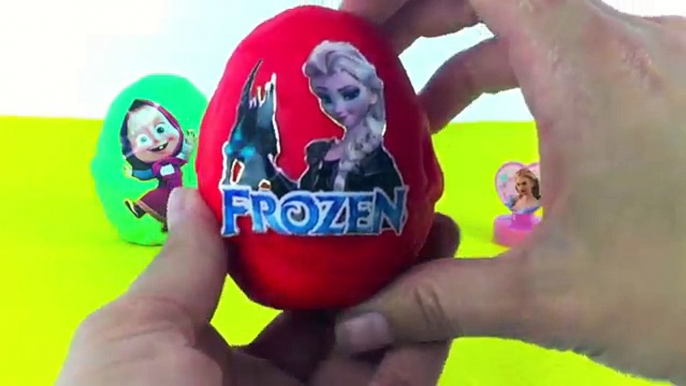 ‪Play Doh Eggs Masha and the Bear Surprise Eggs Маша и Медведь Frozen Peppa Pig Surprise Eggs