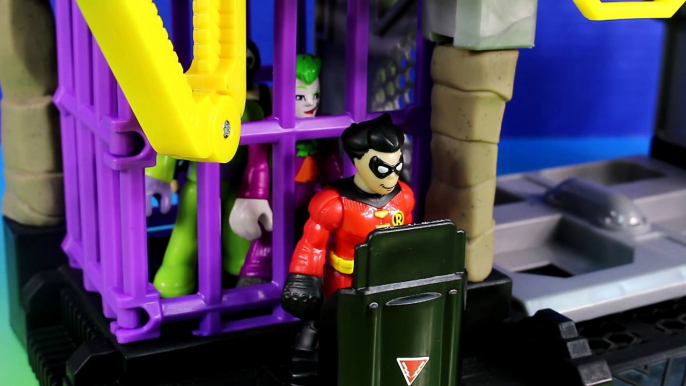 Imaginext Magician Breaks Joker Bane & Riddler Out Of Batman & Robin Batbot Robo Batcave Jail