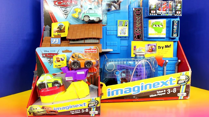 Disney Pixar Cars Imaginext Tokyo & Villian Playset & Grem Acer & Spy Camera Lightning McQueen Mater