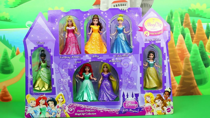 Disney Princess Magiclip Complete Set Dolls Toy Review. Anna, Elsa, Merida, Ariel. DisneyToysFan.