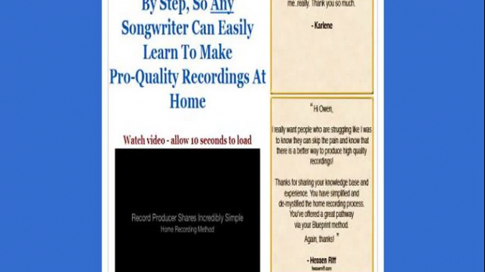 Easy Home Recording Blueprint - Big 75% Commissions - Online Review - Updated