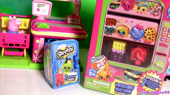 SHOPKINS VENDING MACHINE Disney Frozen Princess Anna Shopping with George From Peppa Pig Nickelodeon