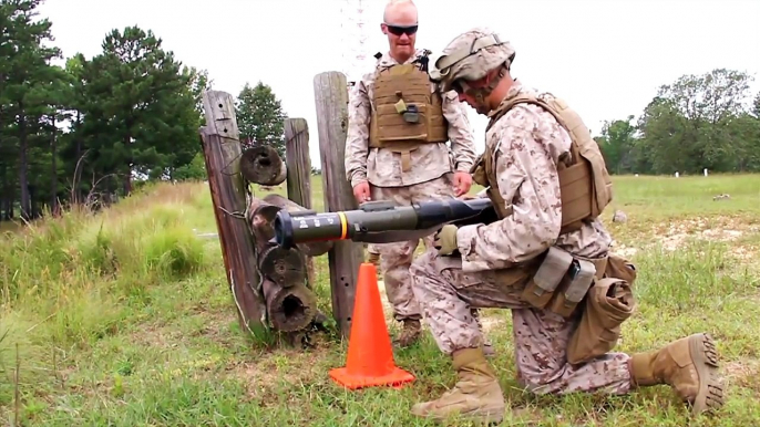 US Soldiers Shooting Anti Tank Rockets at Tanks AT4 in Action During Live Fire Exercise