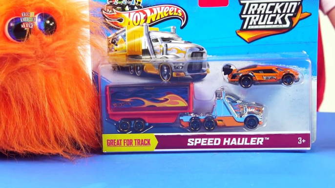 Hot Wheels Trackin Trucks Speed Hauler and Blitzen Race Car Review