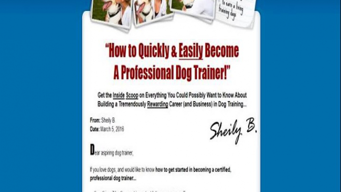 DOG TRAINER SCHOOL-BECOME A DOG TRAINER