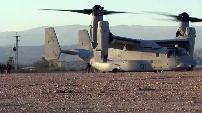 British Royal Marines & US Marines Aerial Insertion Via MV 22 In Spain