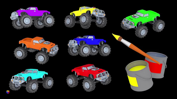 Camions dessin animé pour bébé. Apprenez les couleurs et les chiffres avec les monsters trucks  Dessins Animés Pour Enfants