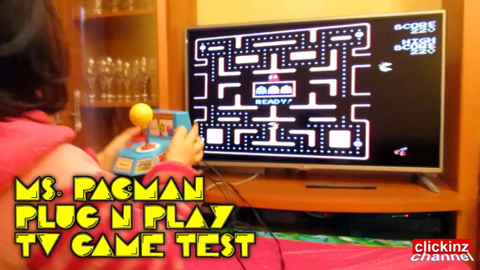 Ms. PacMan Plug n Play TV Games Console Namco TV Plug and Play TV Game console classic consola video juegos clásicos Mini Arcade Machine Joystick TEST (Comecocos Ms. Pac-Man Galaga Xevious Pole Position Mappy) Plug & Play TV Game Consoles retro ñiños kids