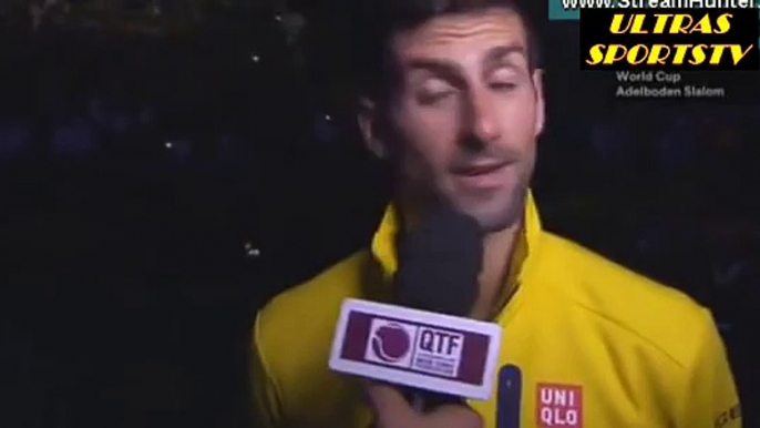 Novak Djokovic vs Rafael Nadal (6 1,6 2) (ATP Doha 2016 ) Djokovic Post Match Interview