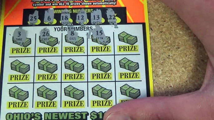 $10 lottery ticket roll scratching. Ticket #11 of 50. $200 million extreme cash