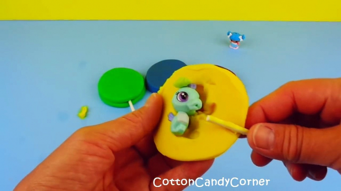 Lollipop Play Doh Surprise Egg Toys Shopkins 3 Jasmine Cars La la Loopsy LPS CottonCandyCorner