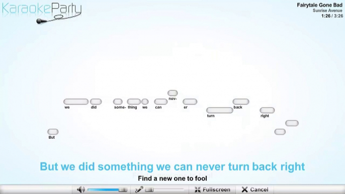 Sunrise Avenue Fairytale Gone Bad karaoke