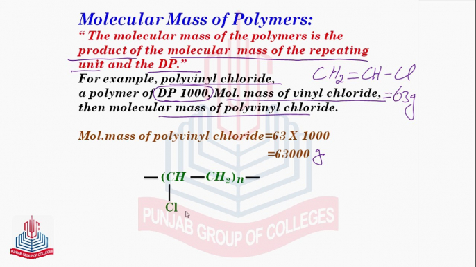 Degree of Polymerization ,Molecular Mass of Polymers & Types of Polymers on the bases of Nature of Monomers ( Homopolymers & Copolymers )