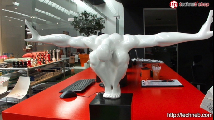 Statuette forme athlète ROMEO en fibre de verre (blanc)