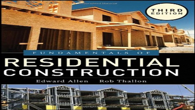 Read Fundamentals of Residential Construction Ebook pdf download