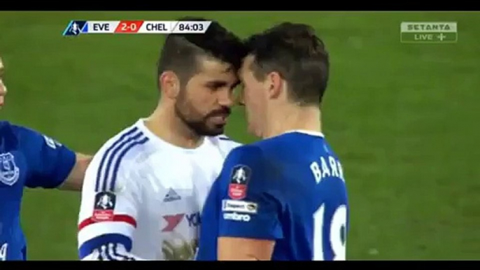 Diego Costa RED CARD | Everton 2-0 Chelsea 12/03/2016