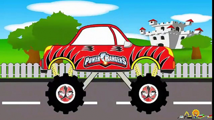 Power Rangers Truck Video for kids Street Vehicles in action Monster Trucks and Cars